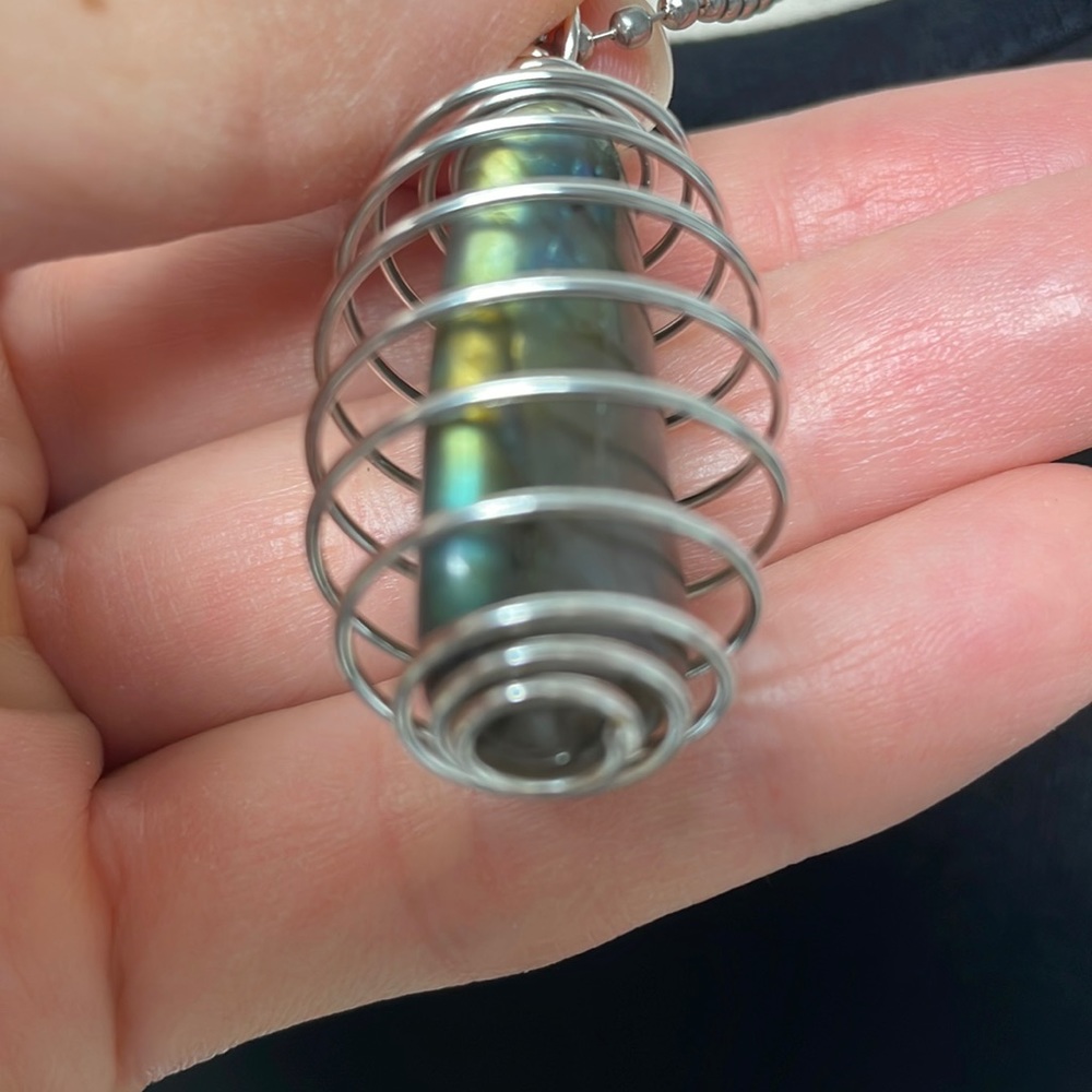 Labradorite Cage Charm Necklace (8)